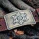 Leather belt with brass buckle 'Star of Russia', Straps, Tolyatti,  Фото №1