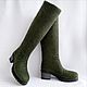 One-piece felted boots with heels h 36-40, High Boots, Tomsk,  Фото №1