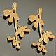 Подвески металлические из латуни с покрытием матовое золото в виде ветки с листьями для использования в сборке украшений