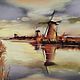 Pastel painting sunset Mill (yellow brick Holland), Pictures, Yuzhno-Uralsk,  Фото №1