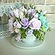 Bouquet in a vase in pastel colors. Flowers from polymer clay. Composition. Olga-art-flower. My Livemaster. Фото №6