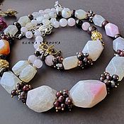Украшения handmade. Livemaster - original item Copy of Set . bracelet earrings quartz opal pearl. Handmade.