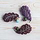Заказать  Wool leaves & clay acorn. OЛАРТ         текстильные увлеченья. Ярмарка Мастеров. . Брошь-булавка Фото №3