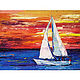 Framed painting of a Sailboat seascape in oil. Pictures. Svetlana Samsonova. Online shopping on My Livemaster.  Фото №2