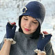Elegant women's hat cloche hat for spring knitted blue-gray, Hats1, Ekaterinburg,  Фото №1