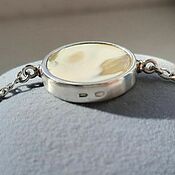 Украшения handmade. Livemaster - original item Chain bracelet: Bracelet with white amber double-sided. Handmade.