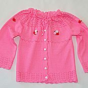 Одежда детская handmade. Livemaster - original item Blouse for a girl,knitted,age 3-4 years.. Handmade.
