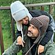 Заказать Шапка-ушанка вязаная УМА с подкладкой кофе и снежный белый. Вязаный кэжуал  UNIC Ирина. Ярмарка Мастеров. . Шапка-ушанка Фото №3