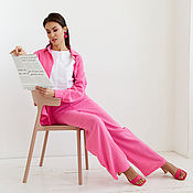 Одежда handmade. Livemaster - original item Summer pink Rose muslin suit, shirt, cotton trousers lightweight. Handmade.