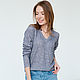 Knitted jumper with lurex of a free style gray blue gold. Jumpers. mozaika-rus. My Livemaster. Фото №4