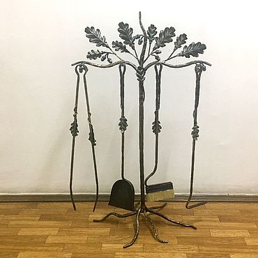 Дача и сад ручной работы. Ярмарка Мастеров - ручная работа Каминный набор Дубовые листочками с желудями. Handmade.