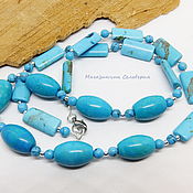 Украшения handmade. Livemaster - original item Beads turquoise thread 50 cm. Handmade.