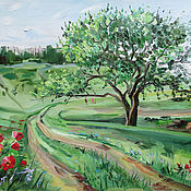 Картины и панно handmade. Livemaster - original item Oil painting Landscape with funnels. Handmade.