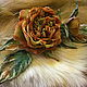 Order Grosgrain rose brooch silk 'waiting for autumn'. LIUDMILA SKRYDLOVA (flower glade). Livemaster. . Brooches Фото №3
