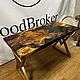 Стол из эпоксидной смолы и капового карагача 130х65. Столы. WoodBroker. Ярмарка Мастеров.  Фото №4