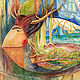 Картина акварель Фрида в лесу, Картины, Москва,  Фото №1