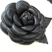 Украшения handmade. Livemaster - original item Leather flowers. Camellia 