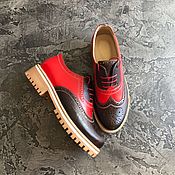 Обувь ручной работы handmade. Livemaster - original item Oxford shoes red / chocolate. Handmade.