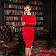 Red SCANDINAVIAN women's dress with 40-48/50p. Warm!. Dresses. BRAGUTSA. My Livemaster. Фото №5