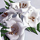 White gold. Artificial flowers from Tamarana with Golden stamens, Flower decor, Novosibirsk,  Фото №1
