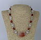 Necklace from natural stones - agate, opal 