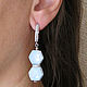Earrings opal blue, earrings with opal and cubic zirconia silver. Earrings. Irina Moro. My Livemaster. Фото №4