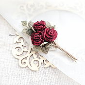 Украшения handmade. Livemaster - original item Rose brooch; flower brooch; mini bouquet of roses. Handmade.
