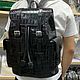 Men's backpack, made of natural crocodile, black color. Backpacks. SHOES&BAGS. Online shopping on My Livemaster.  Фото №2