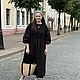 Льняное платье женское длинное оверсайз черно. Платья. ●Zanka●авторская одежда и аксессуары. Ярмарка Мастеров.  Фото №8