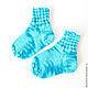 Order Socks children knitted warm socks, blue, turquoise. babyshop. Livemaster. . Babys bootees Фото №3