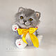  Серенький котик. Тедди Зверята. Morya Toys. магазин Марины Еретновой. Интернет-магазин Ярмарка Мастеров.  Фото №2