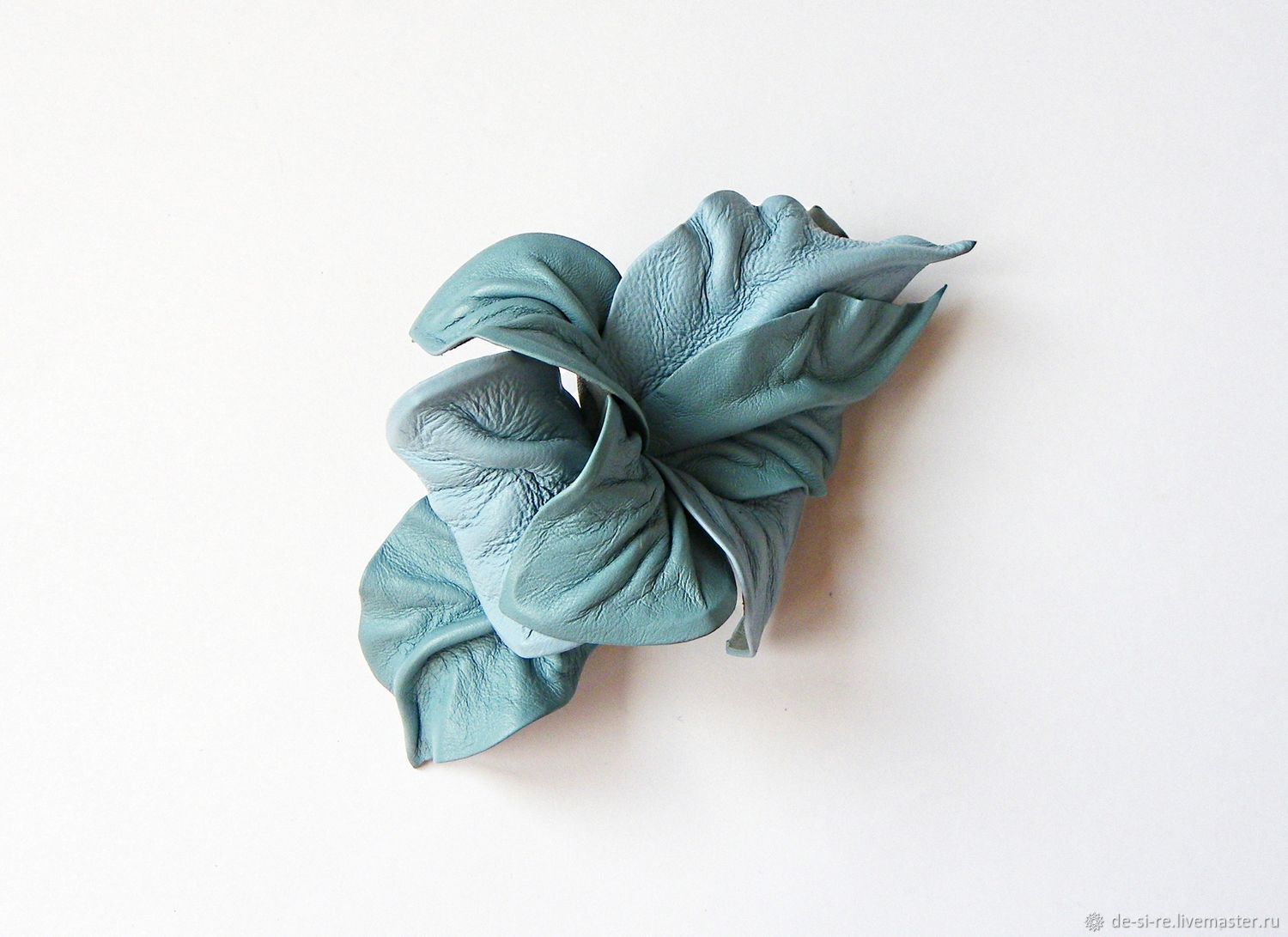 Hair clip machine Fresh Wind blue flower leather, Hairpins, Moscow,  Фото №1