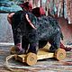 Copy of Little Elephant vintage style on the wooden cart. Teddy Toys. Tatyana Kosova (tatyanakosova). Online shopping on My Livemaster.  Фото №2