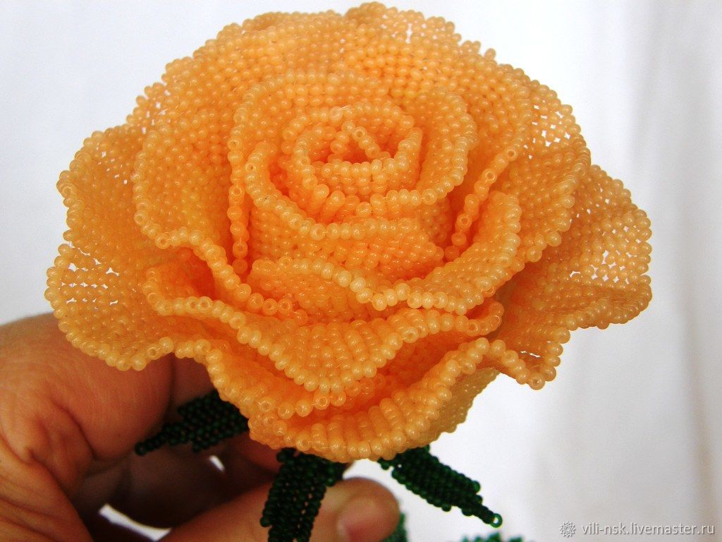 Объемная роза из бисера: мастер-класс и схема плетения