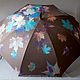Large hand-painted umbrella in chocolate color. Umbrellas. UmbrellaFineArt. My Livemaster. Фото №4