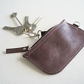Key holder made of genuine leather (Dark blue)
