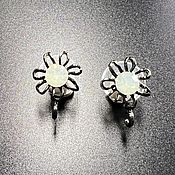 Материалы для творчества handmade. Livemaster - original item Stud earrings with a loop, black art. 7-51 gunmetal color. Handmade.