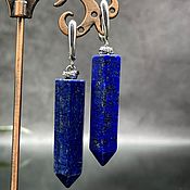 Украшения ручной работы. Ярмарка Мастеров - ручная работа Natural Lapis Lazuli crystal earrings for women. Handmade.