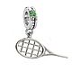 Tennis racket, silver charm. Suitable for Pandora bracelets (no thread) and Sunlight.
