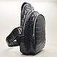 Men's shoulder bag, genuine crocodile leather, in black. Men\'s bag. SHOES&BAGS. Online shopping on My Livemaster.  Фото №2