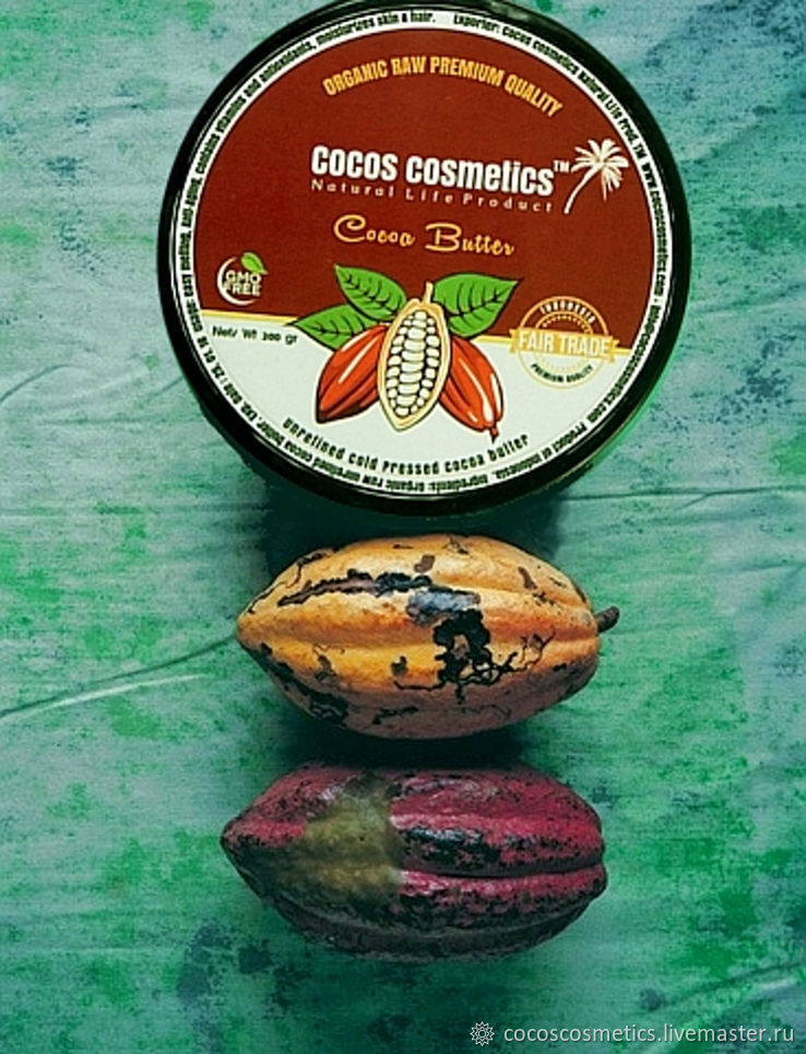Manteca de cacao para la cara del cuerpo y el cabello, contra las arrugas, las estrías de la celulit, Oils, Tel Aviv,  Фото №1
