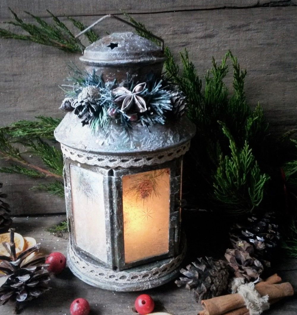 Свечной фонарь"Рождество в провансе" купить в интернет-магазине Ярмарка ...