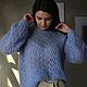 Свитер из мохера / ажурный свитер из мохера на шелке / оверсайз. Свитеры. knit_keit. Ярмарка Мастеров.  Фото №5