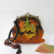 Сумки и аксессуары handmade. Livemaster - original item Bag with a wool clasp orange Autumn Leaf Fall. Handmade.