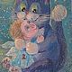 Девочка и  котенок картина акрилом. Картины. Астахова Татьяна (Татьянин день). Ярмарка Мастеров.  Фото №5