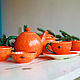 Order Tangerine tea set. ceramic handmade. JaneCeramics. Livemaster. . Tea & Coffee Sets Фото №3