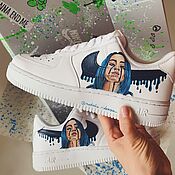 Обувь ручной работы handmade. Livemaster - original item Sneakers with a Billy Ailish print. Custom painting of sneakers. Handmade.