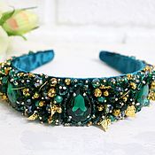 Украшения handmade. Livemaster - original item Emerald headband with Dolce Dolce stones. Handmade.