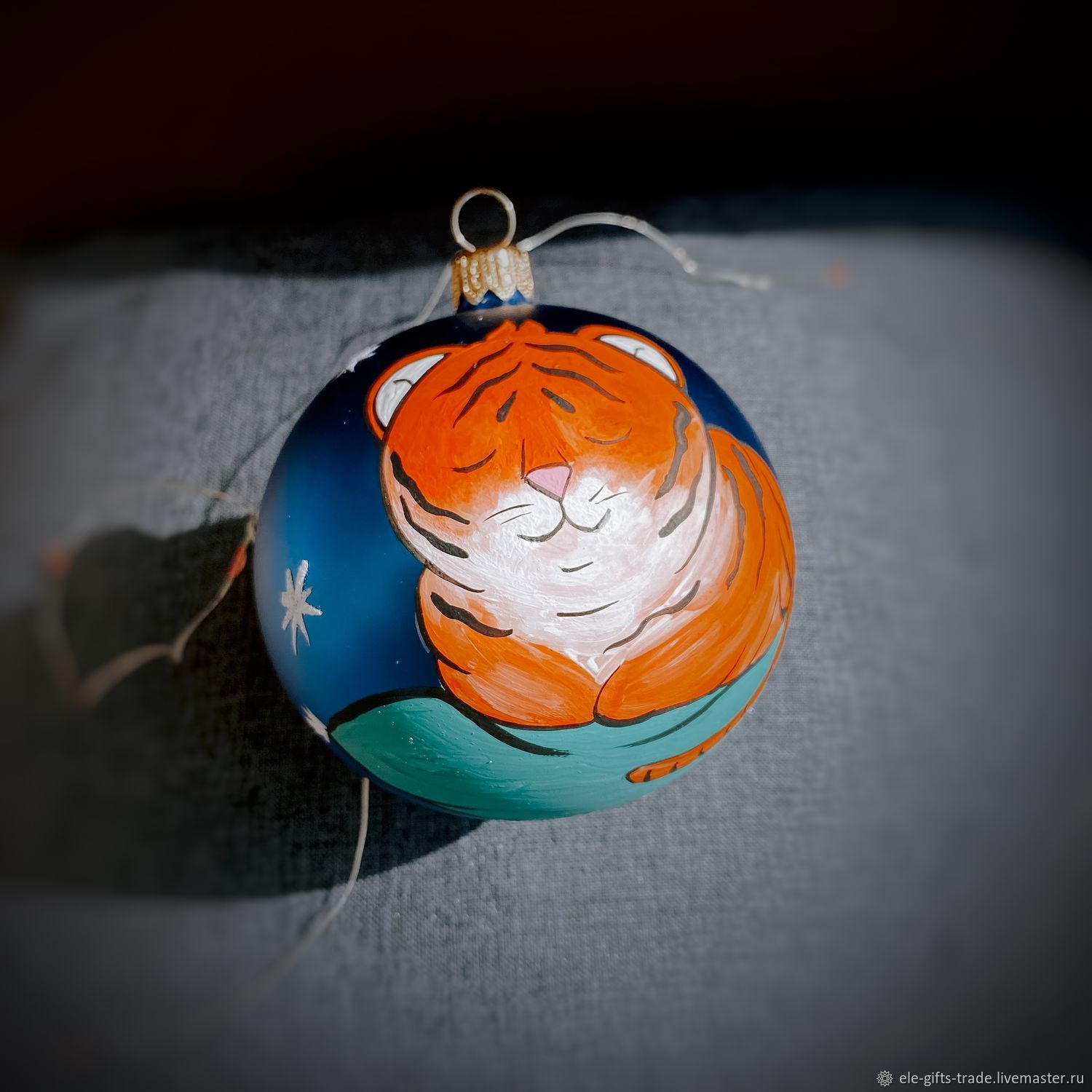 Тигр Новогодняя Игрушка Стекло Тигр Новогодняя Игрушка Стекло