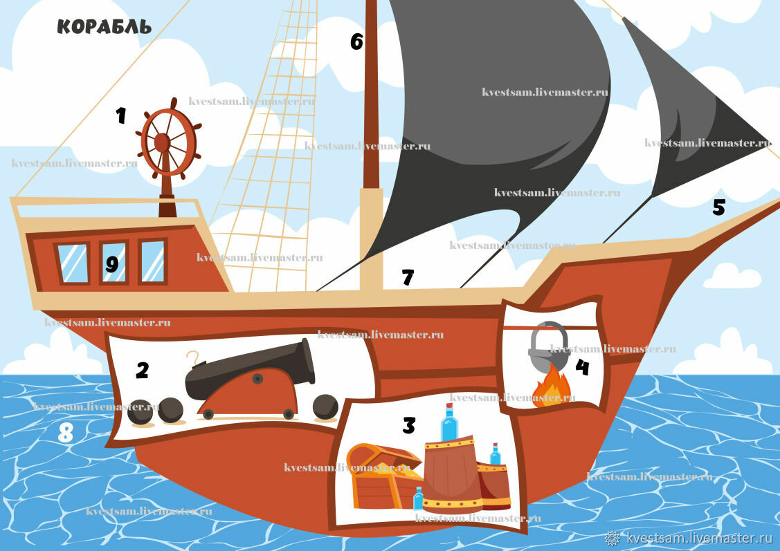 Квест для дома, школы и улицы Пиратский универсальный в интернет-магазине  Ярмарка Мастеров по цене 690 ₽ – RUN62RU | Шаблоны для печати, ...